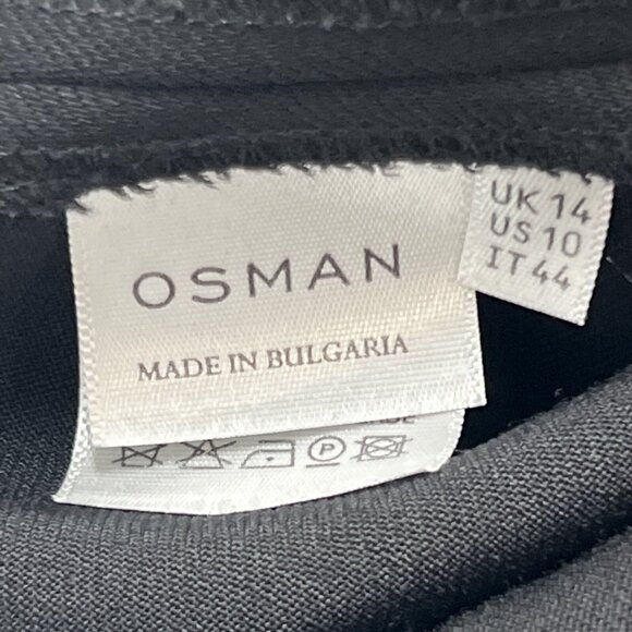 Osman Pants Women Ariel Black Wool Blend Flare Ruffle Leg 70s Y2K Classic Office - Picture 7 of 8